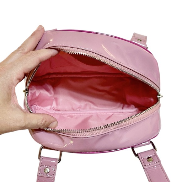 X-Girl Mini Boston Bag Double Strap Vinyl Pink Removable Crossbody Zip Logo Punk - Picture 9 of 9